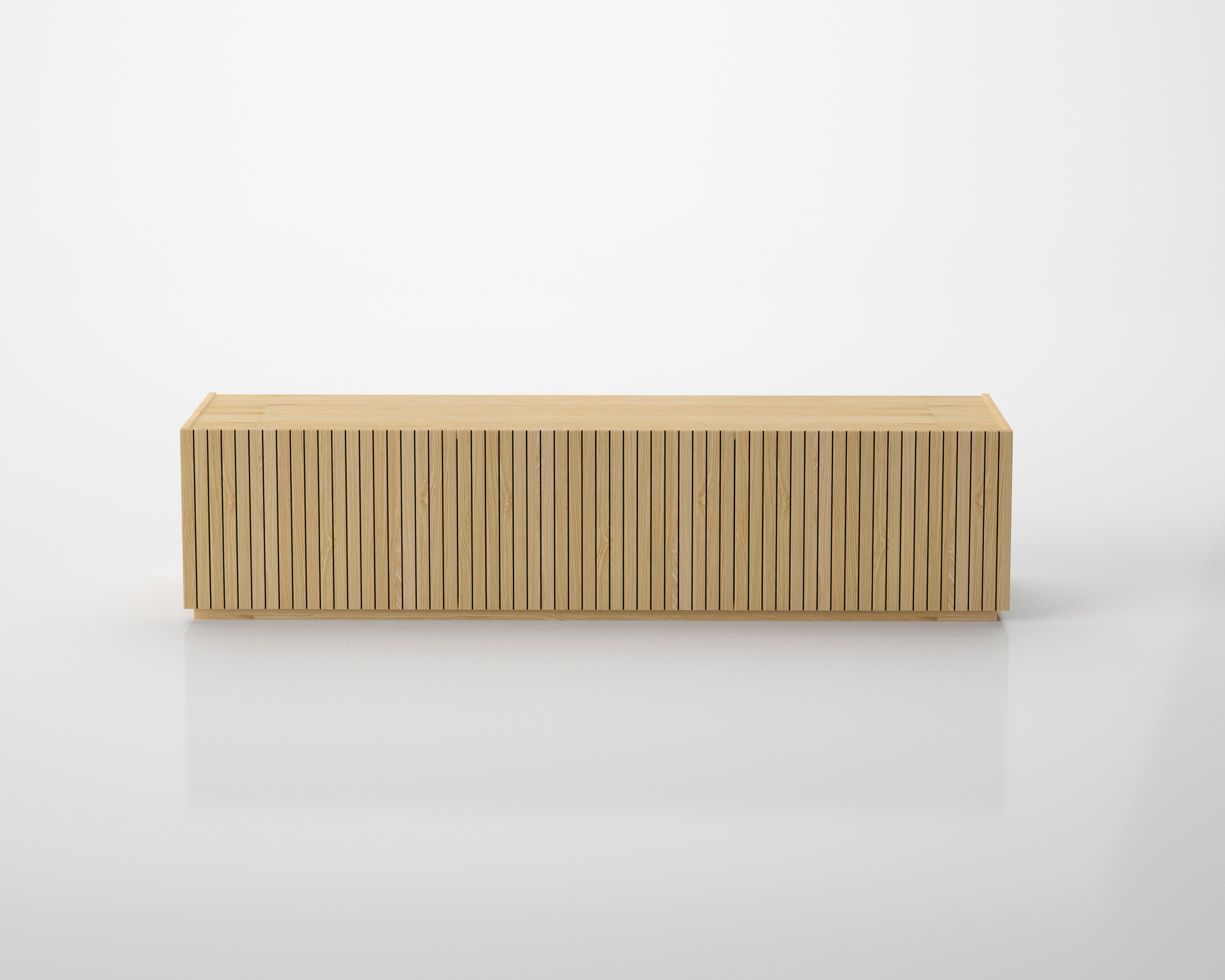 Meuble TV contemporain 3 portes 6 compartiments 178x41 cm Averno en bois chêne 