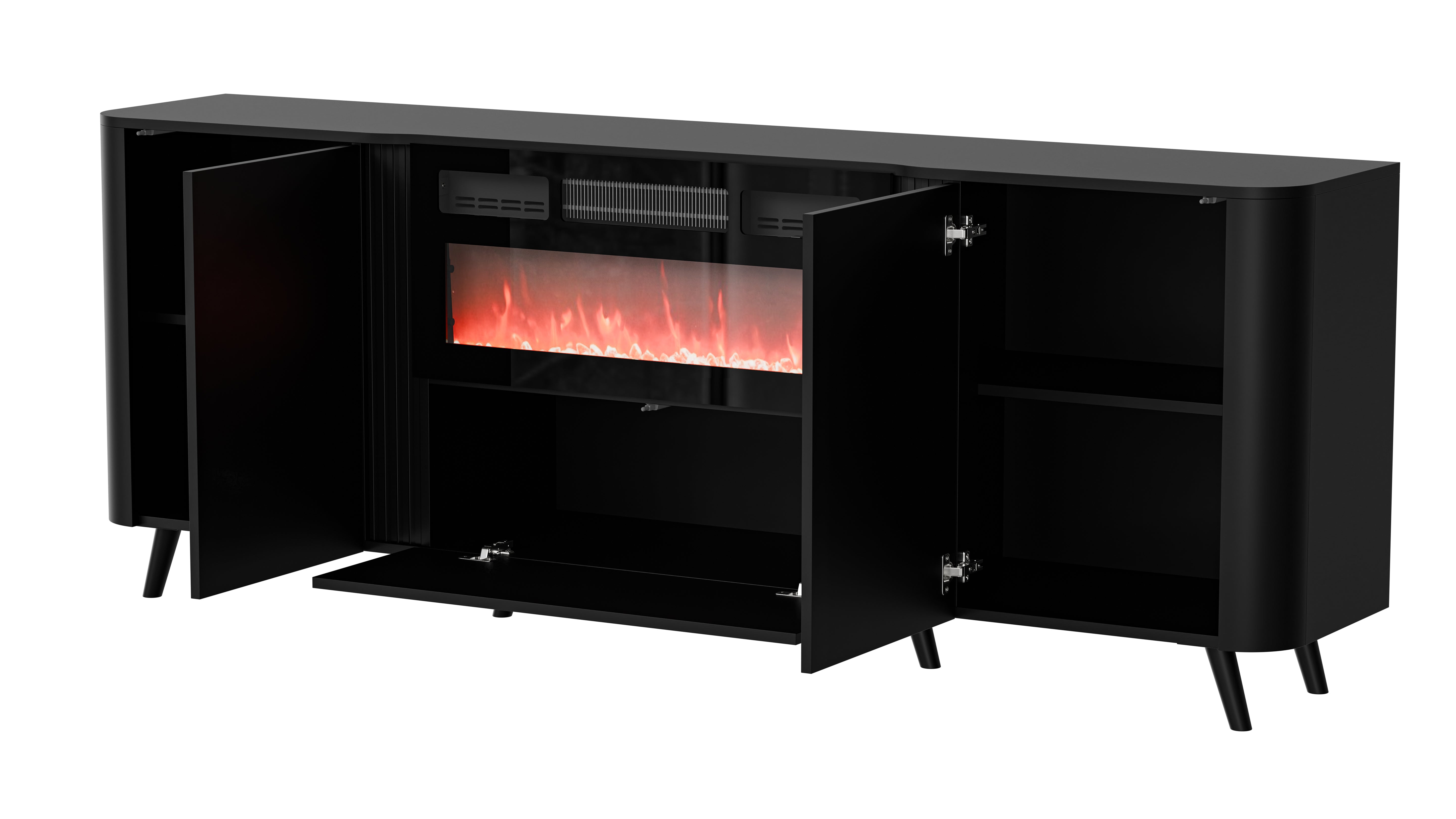 Buffet 3 portes avec cheminée intégrée Harmonie 200x75 cm