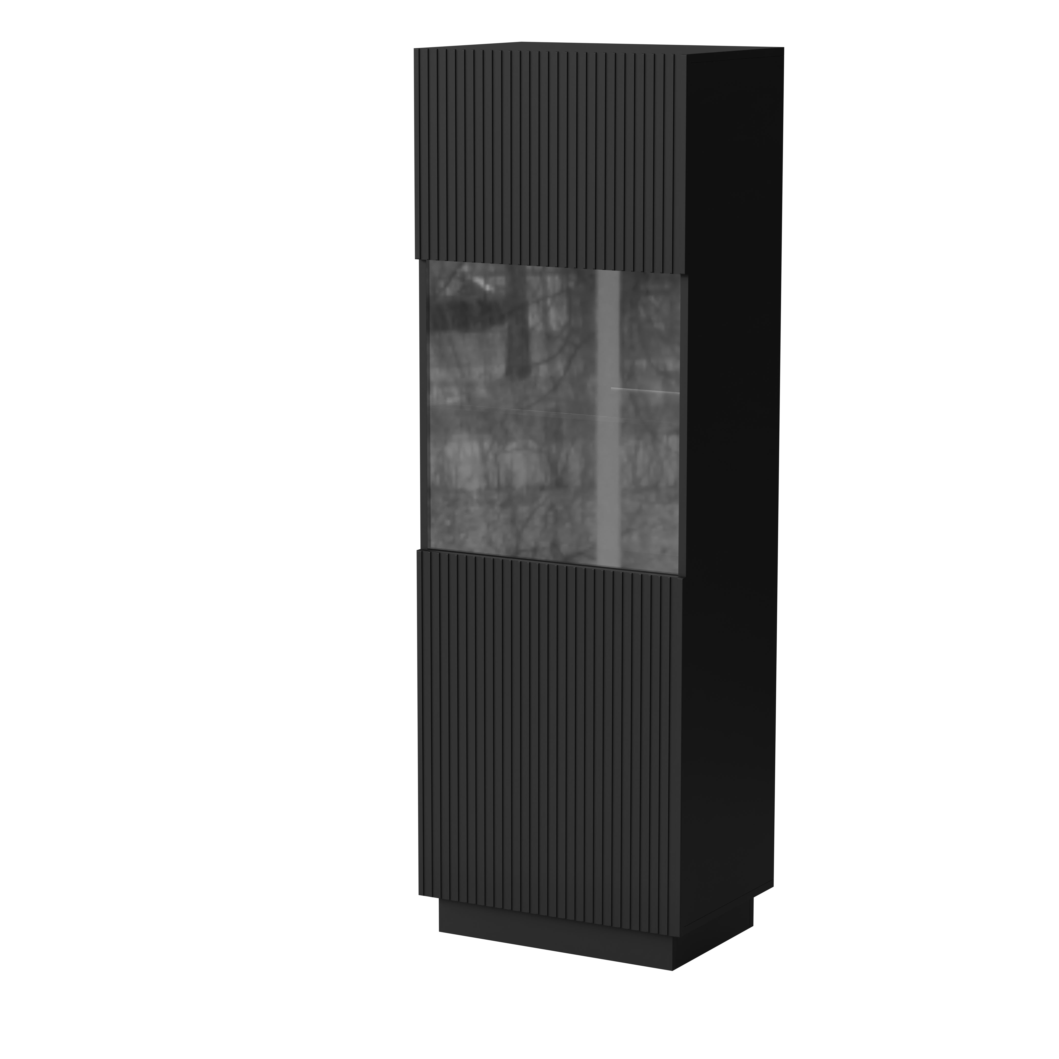 Vitrine 1 porte 5 étagères Claire 59x178 cm