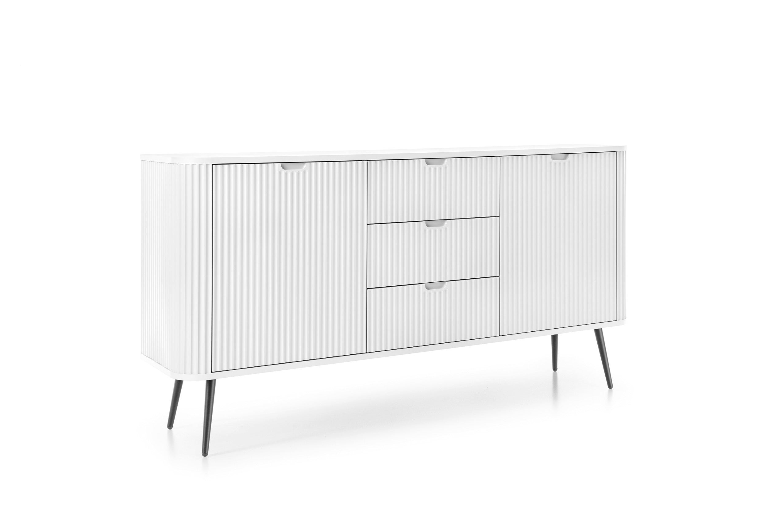 Buffet 2 portes 3 tiroirs avec pieds en métal Calisio 168x87 cm