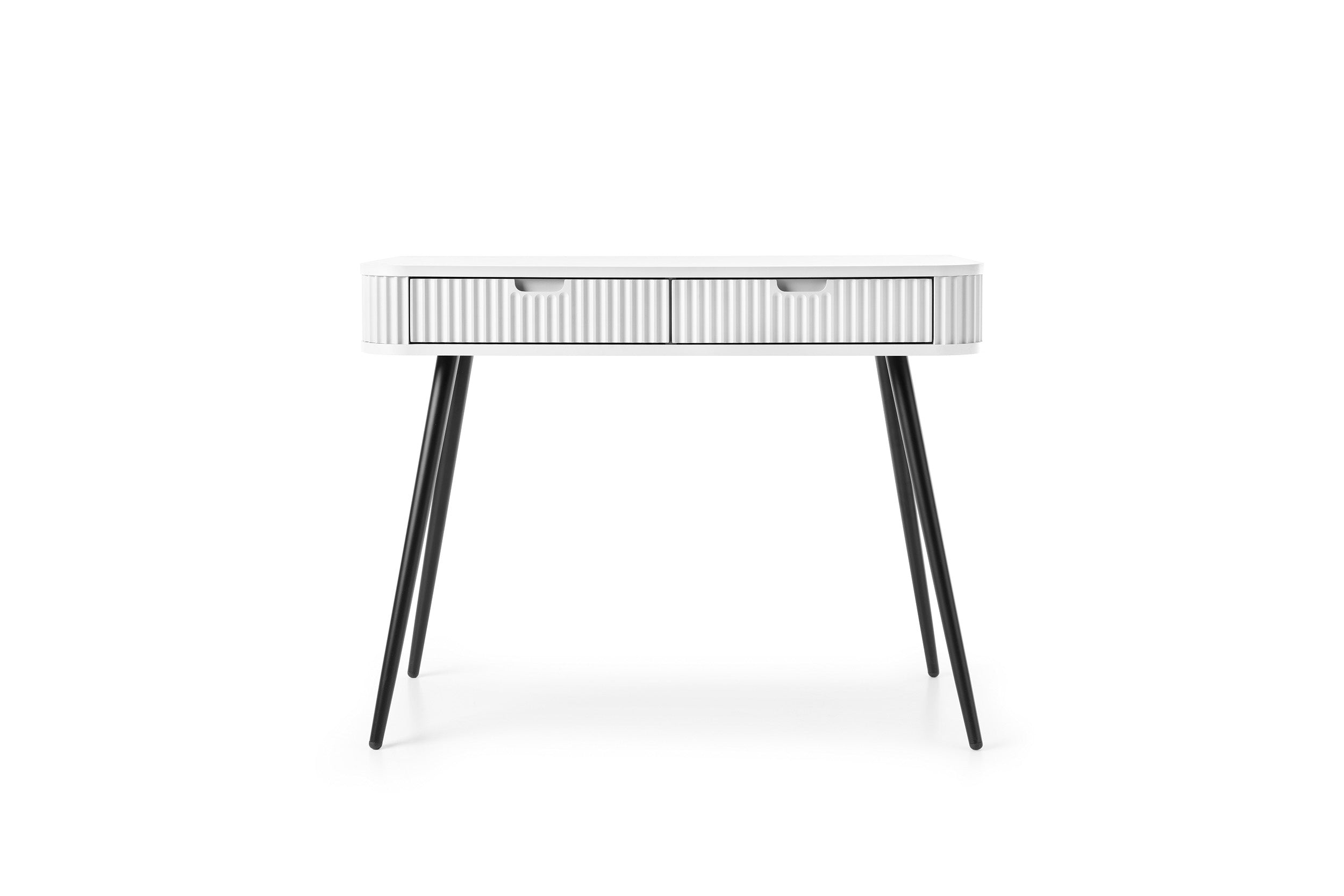 Console 2 tiroirs avec pieds en métal Calisio 103x80 cm