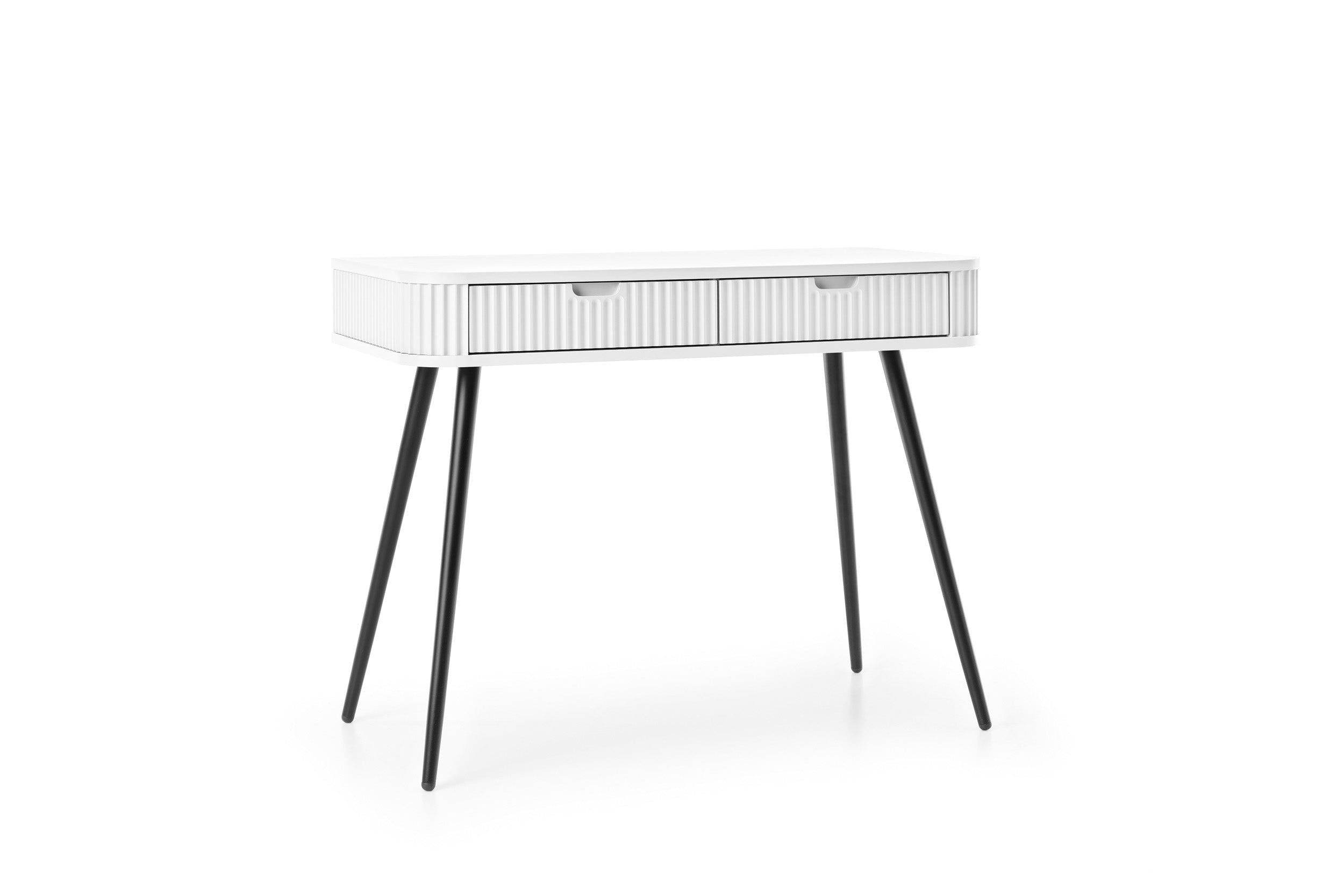 Console 2 tiroirs avec pieds en métal Calisio 103x80 cm