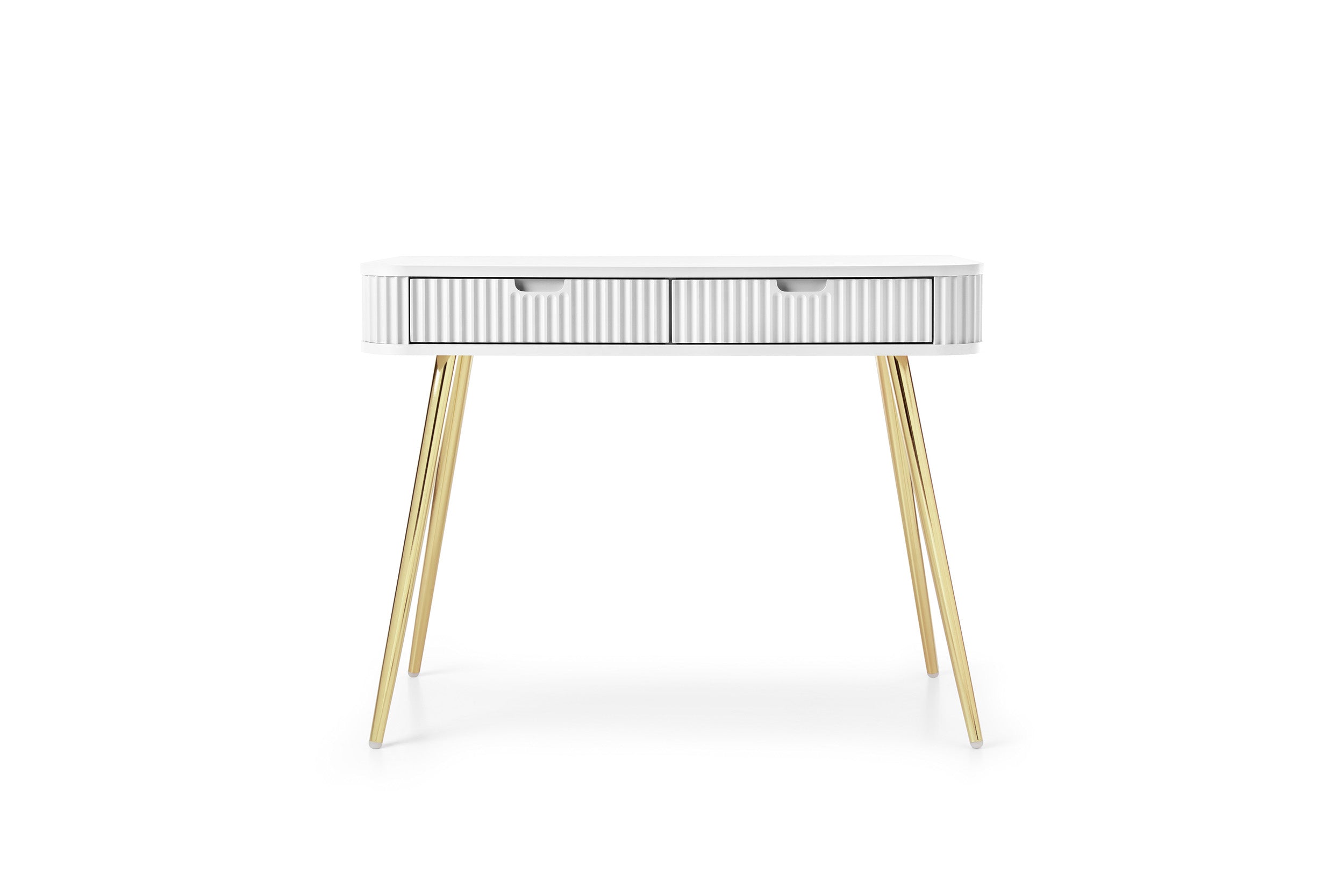 Console 2 tiroirs avec pieds en métal Calisio 103x80 cm