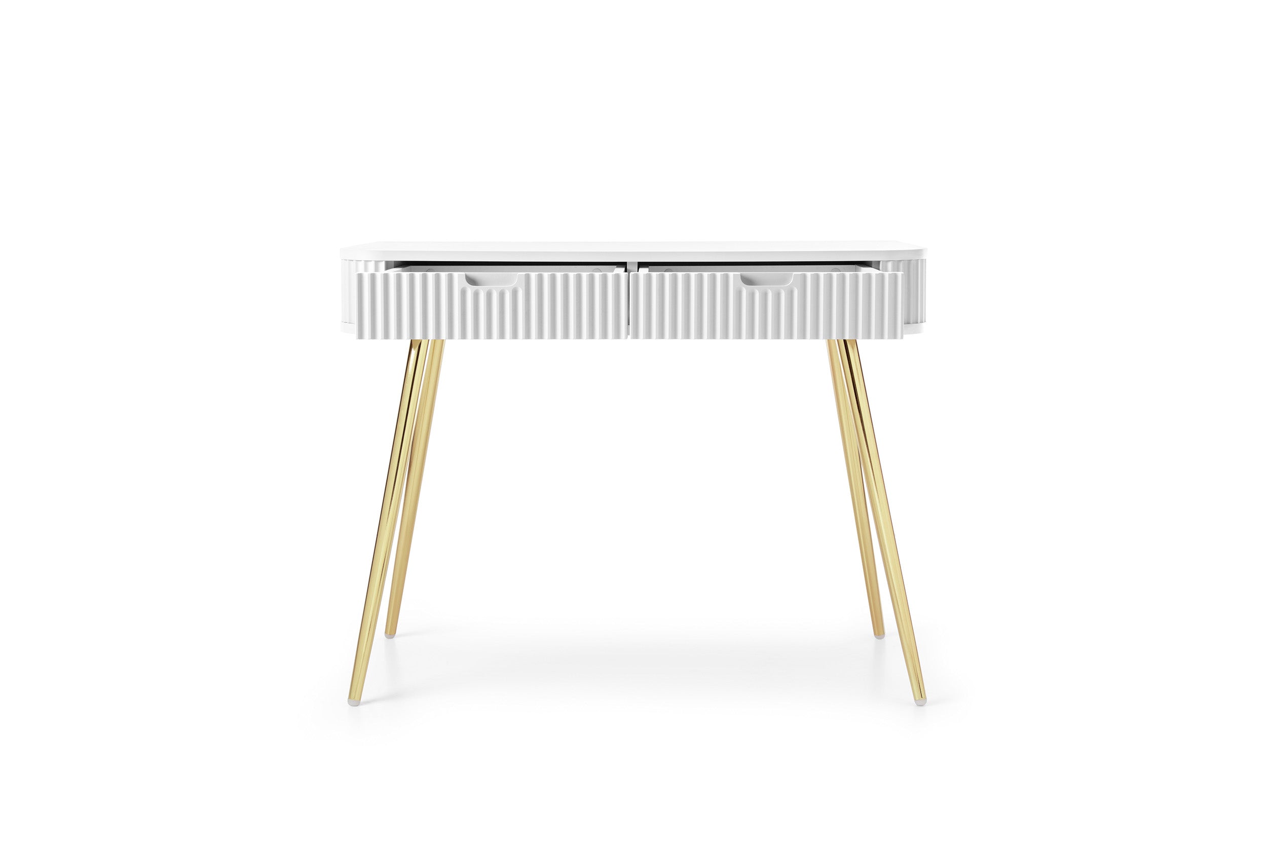 Console 2 tiroirs avec pieds en métal Calisio 103x80 cm