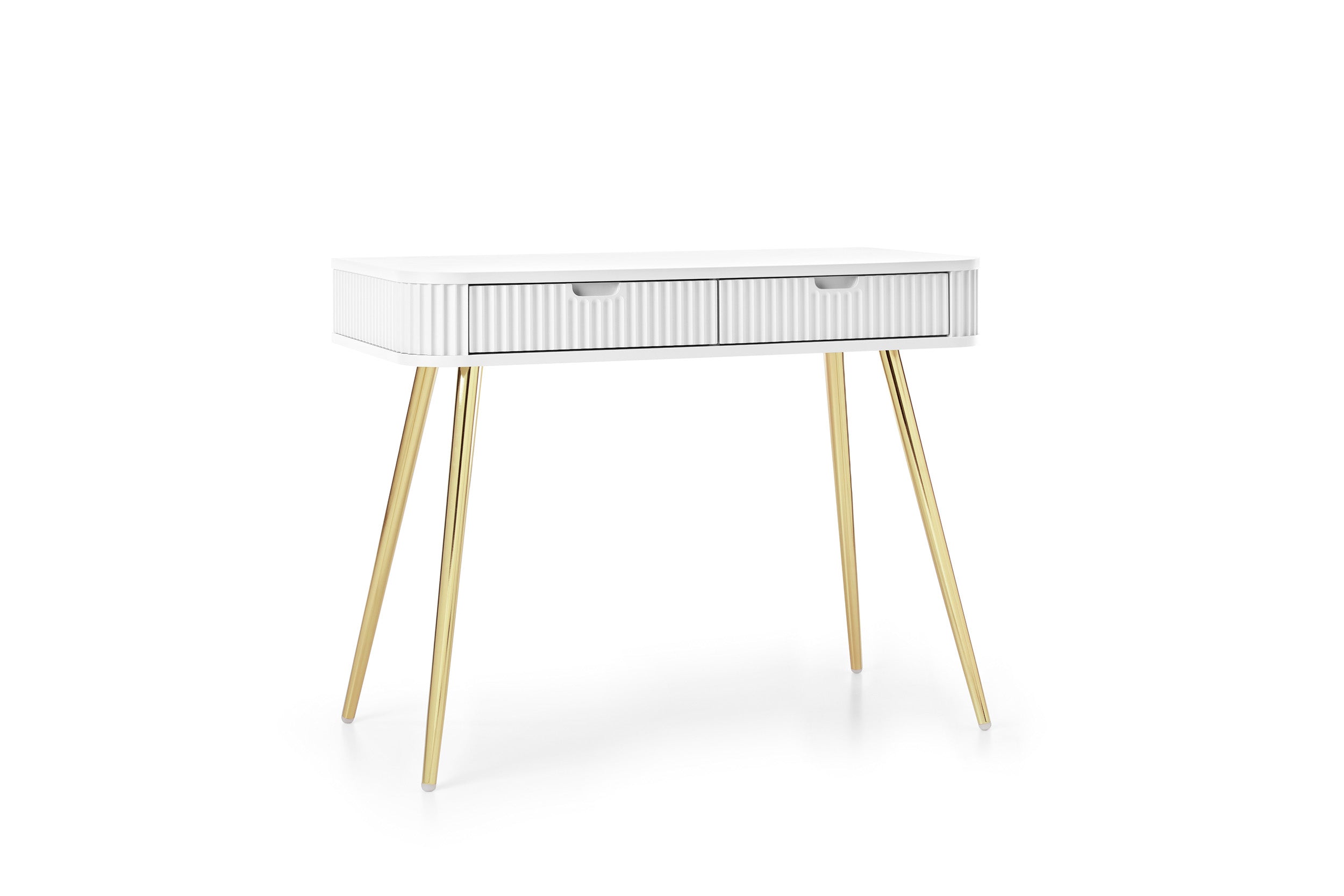 Console 2 tiroirs avec pieds en métal Calisio 103x80 cm