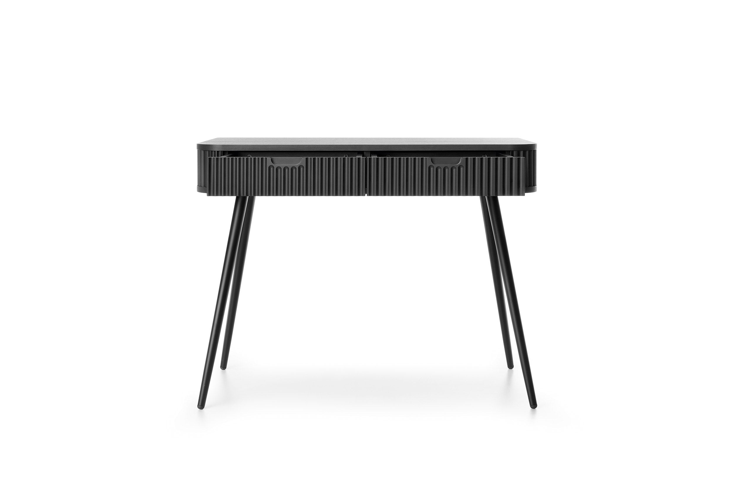Console 2 tiroirs avec pieds en métal Calisio 103x80 cm