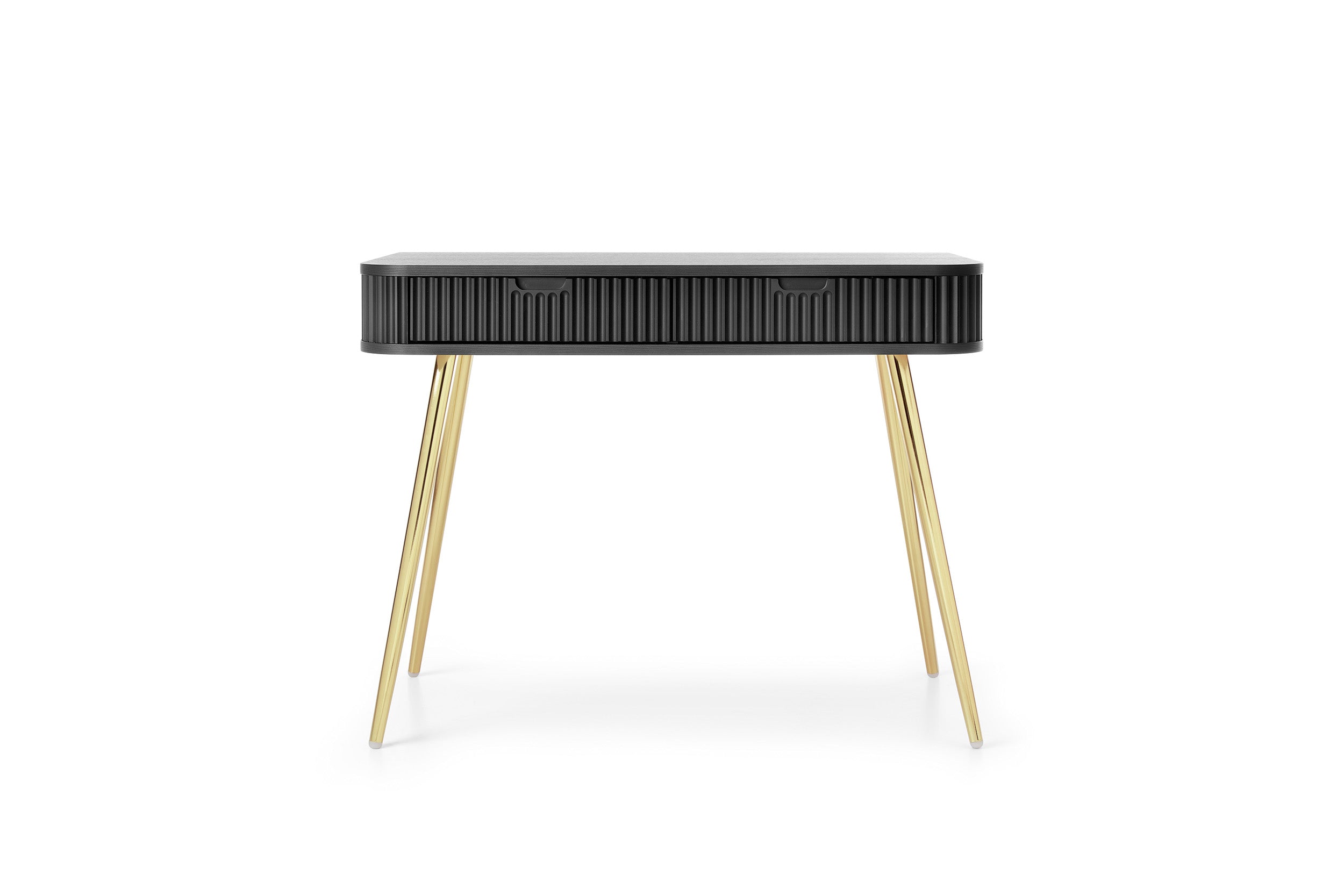 Console 2 tiroirs avec pieds en métal Calisio 103x80 cm