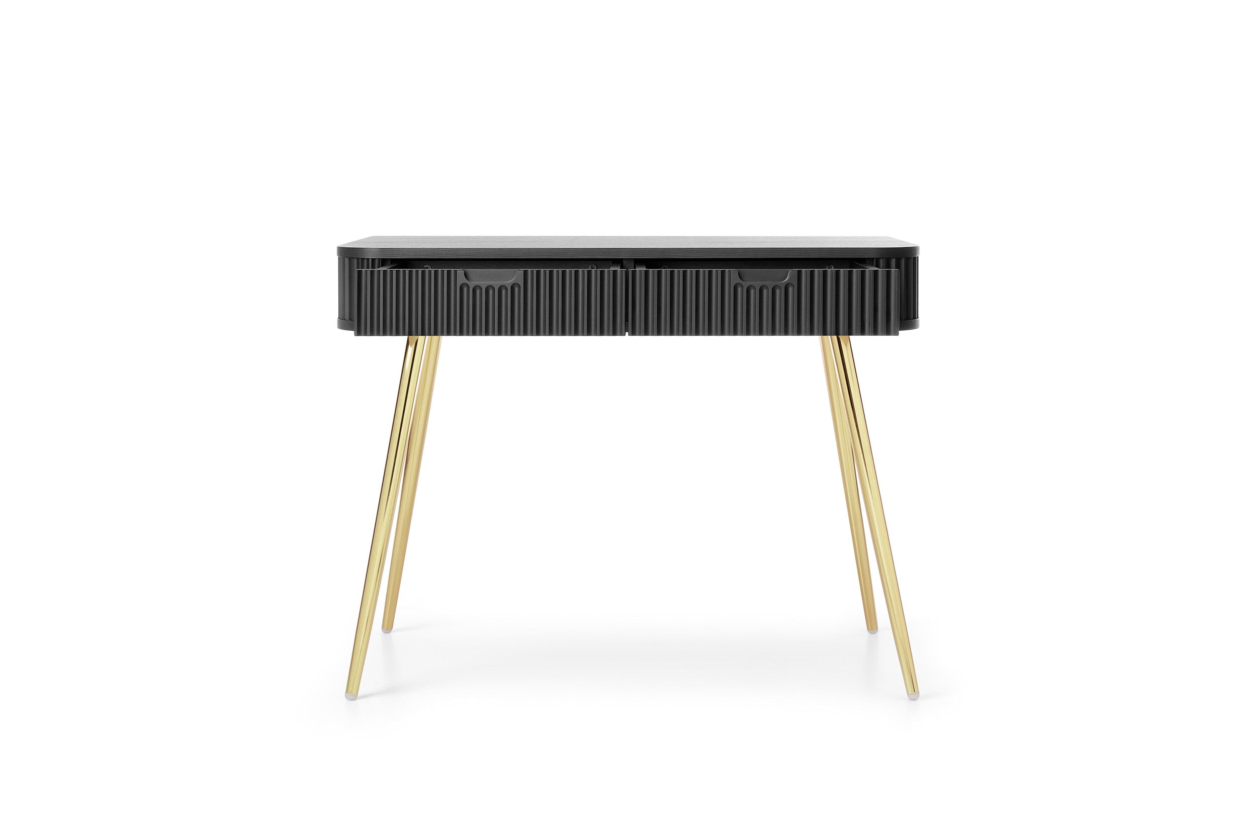 Console 2 tiroirs avec pieds en métal Calisio 103x80 cm