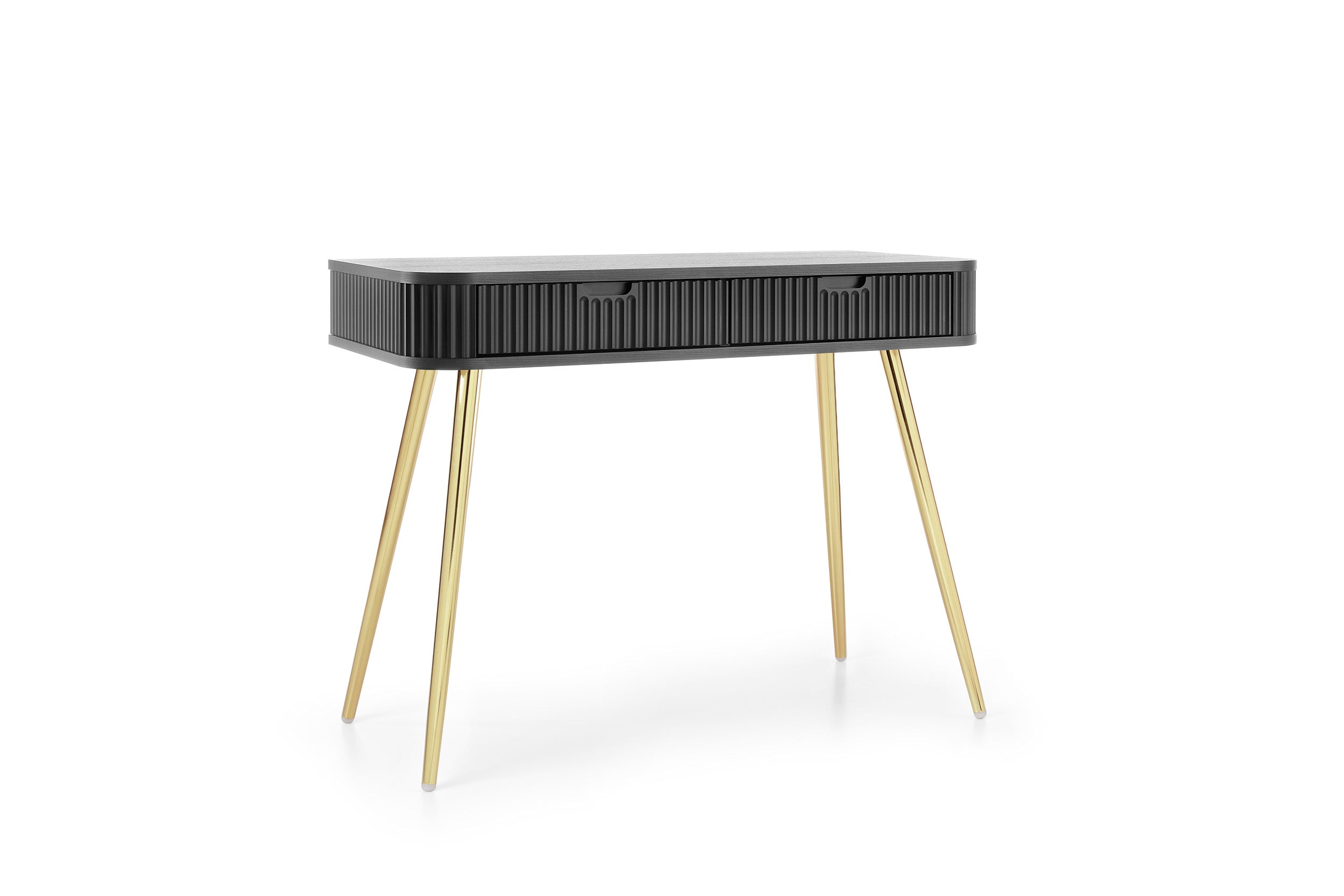 Console 2 tiroirs avec pieds en métal Calisio 103x80 cm