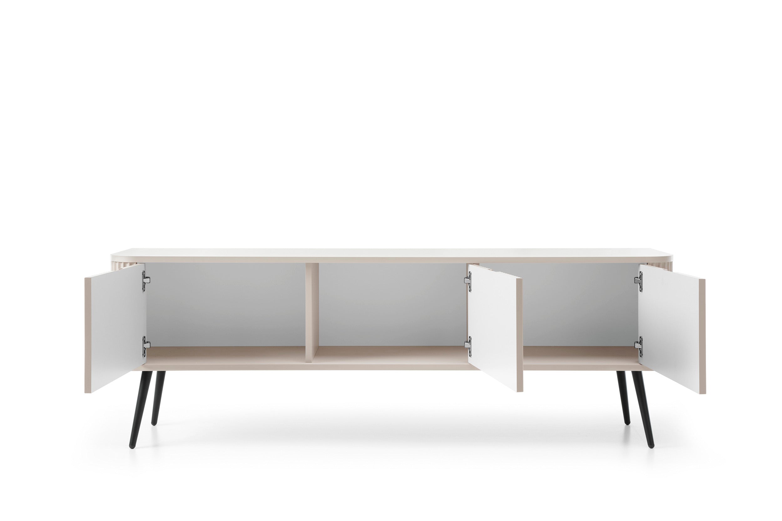 Meuble TV 3 portes avec pieds en métal Calisio 168x56 cm