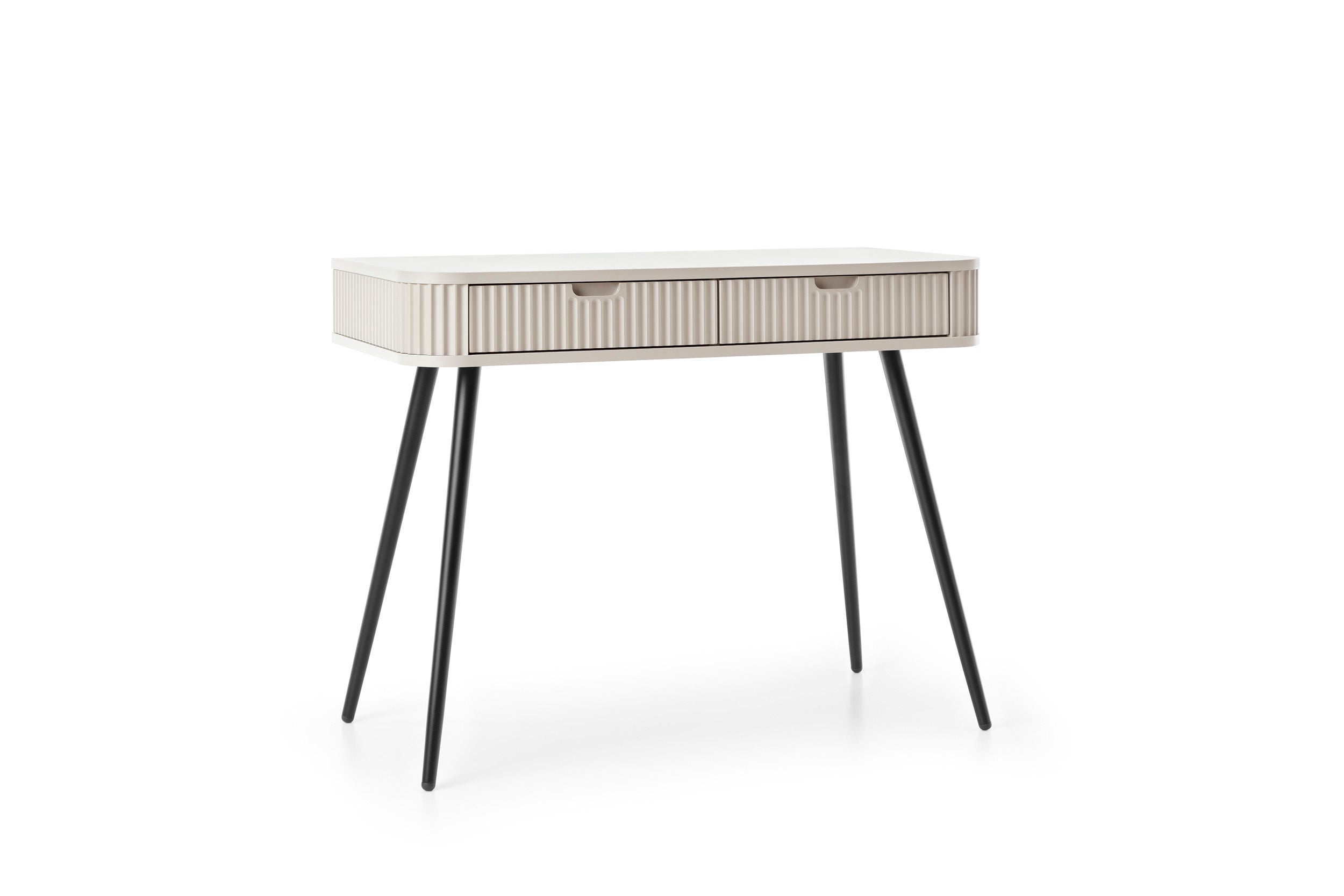 Console 2 tiroirs avec pieds en métal Calisio 103x80 cm