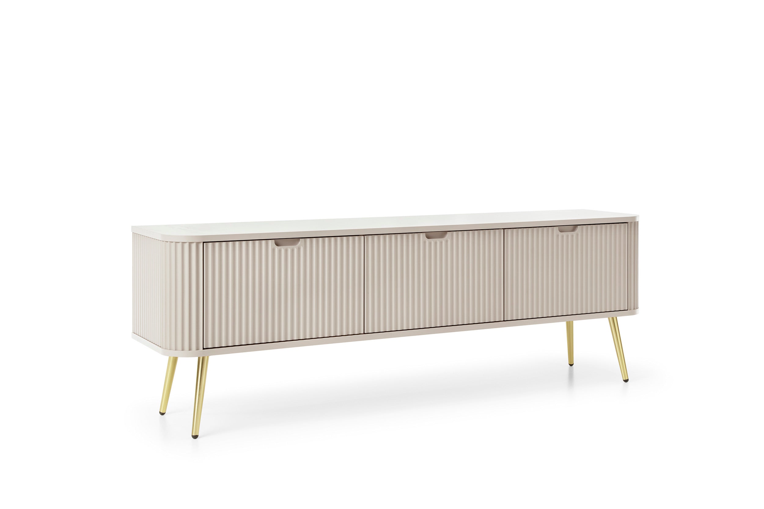 Meuble TV 3 portes avec pieds en métal Calisio 168x56 cm