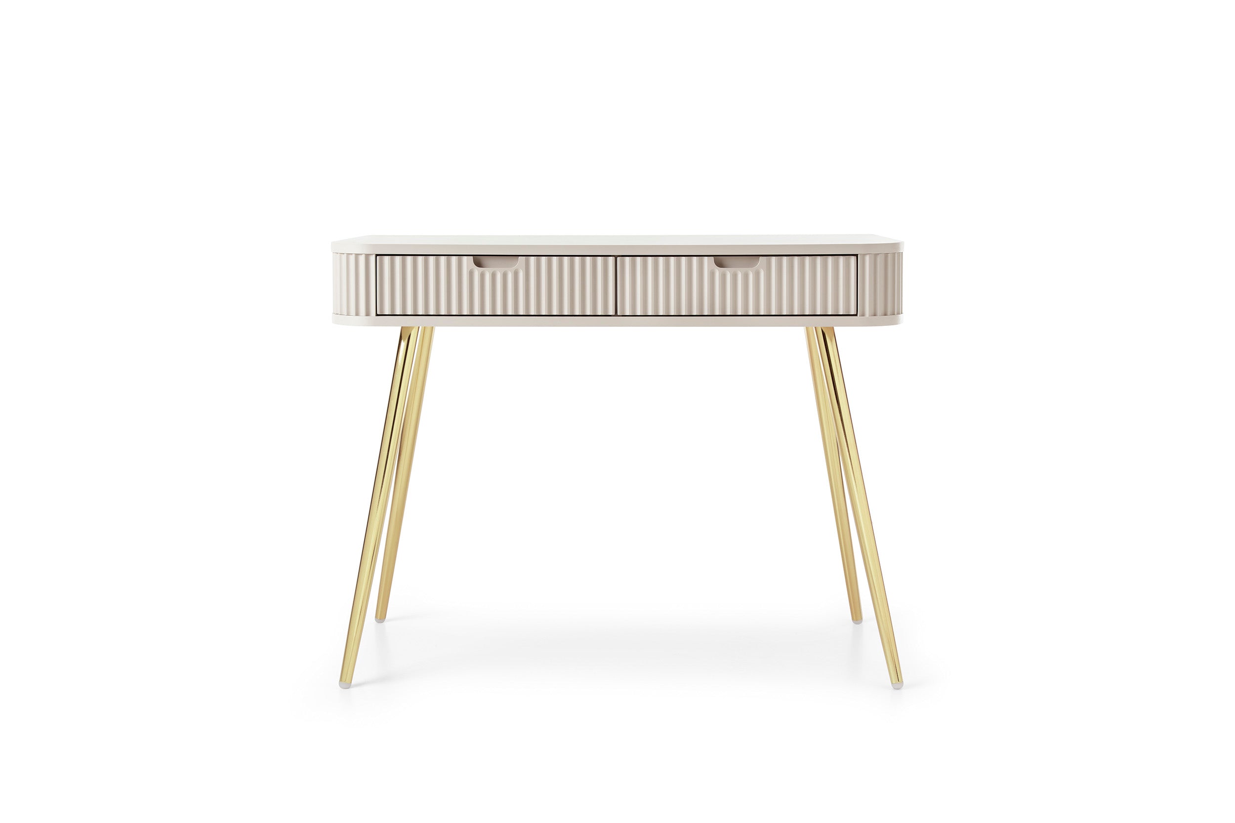 Console 2 tiroirs avec pieds en métal Calisio 103x80 cm