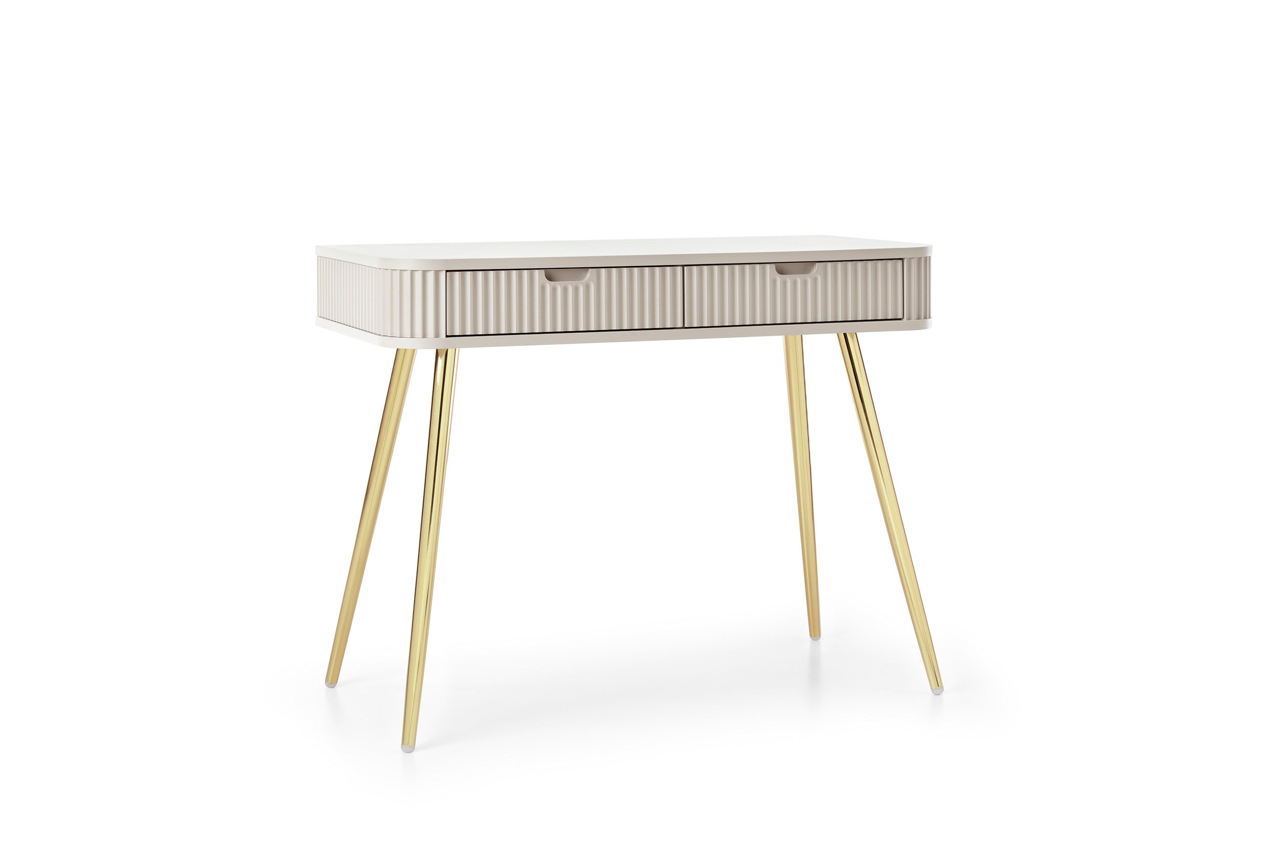 Console 2 tiroirs avec pieds en métal Calisio 103x80 cm