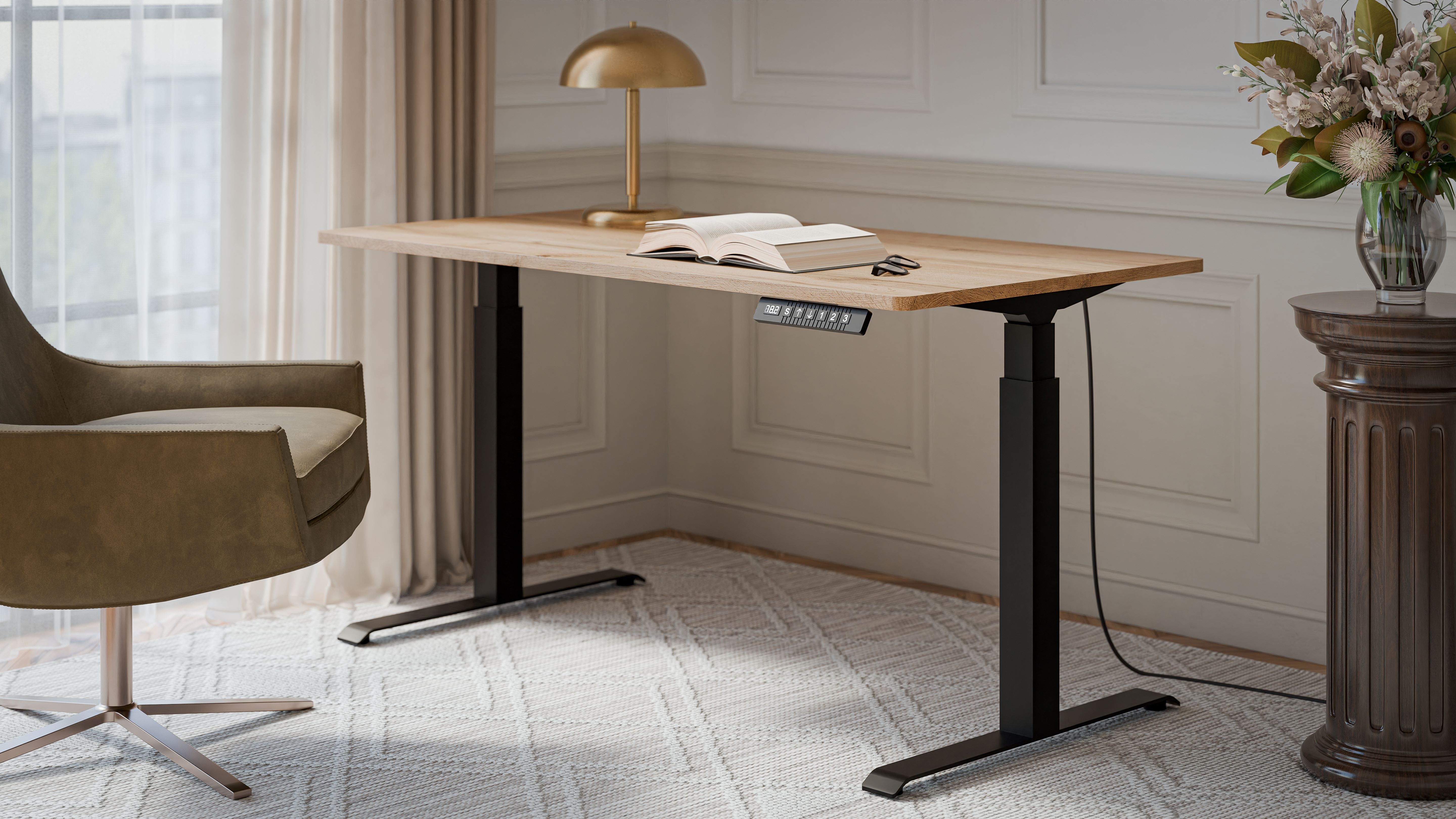 Bureau réglable avec pied en métal Cocoon