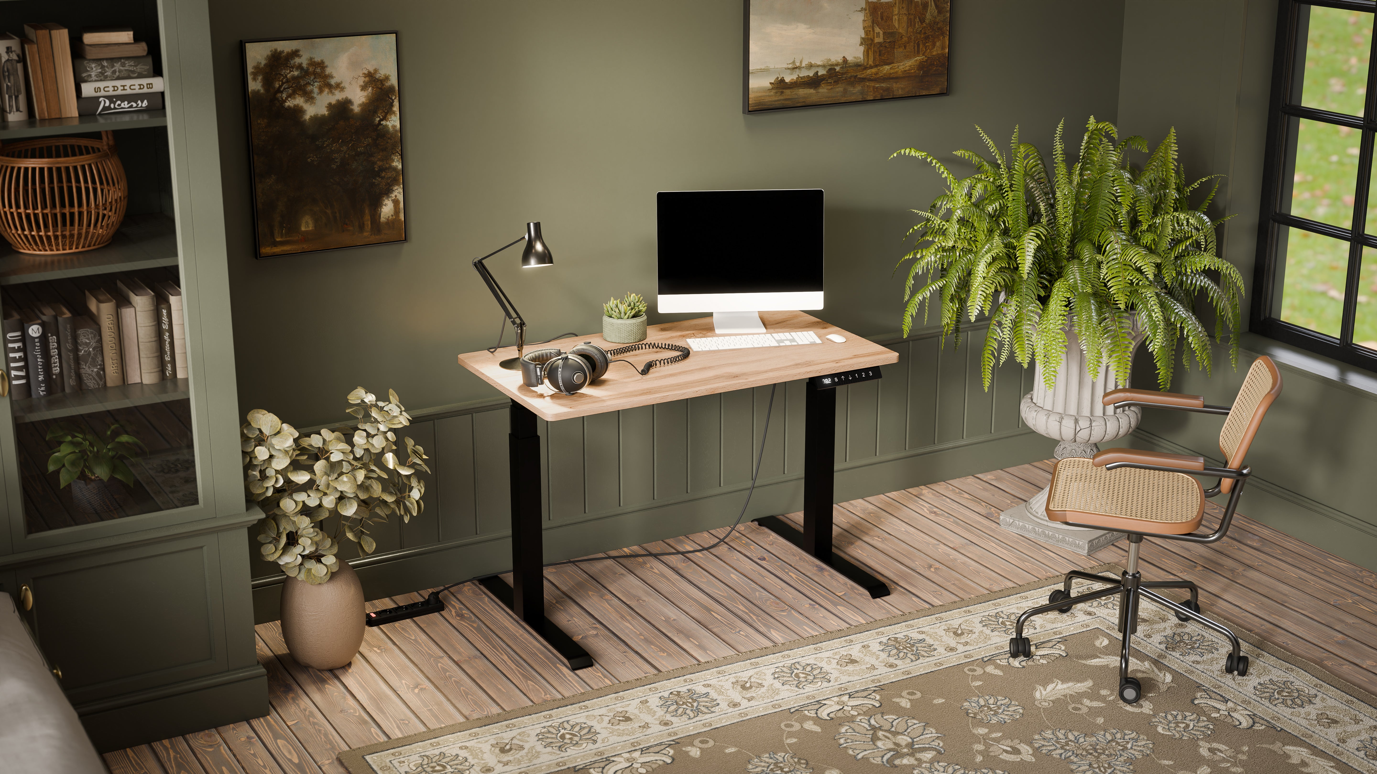 Bureau réglable avec pied en métal Cocoon