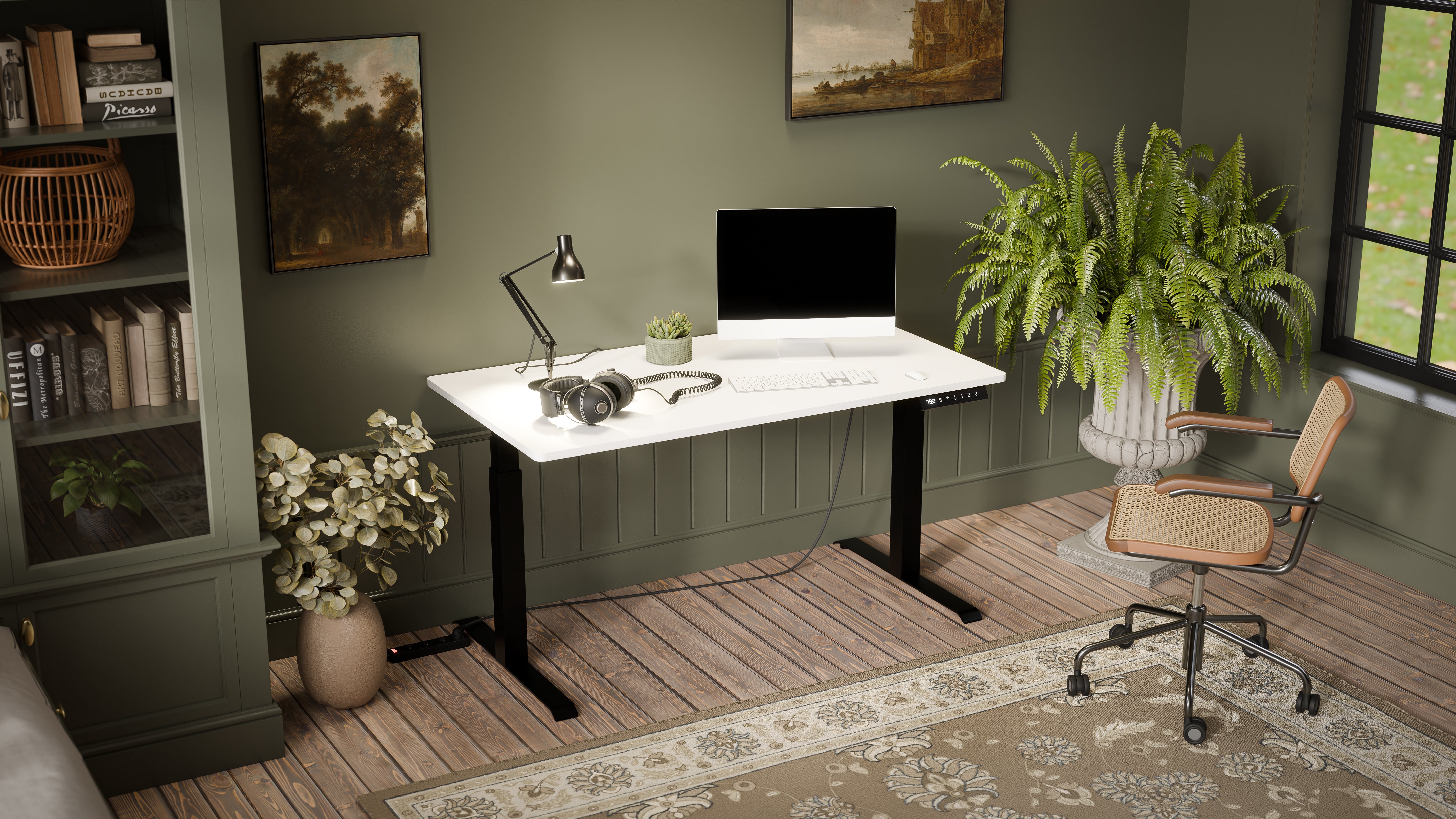 Bureau réglable avec pied en métal Cocoon