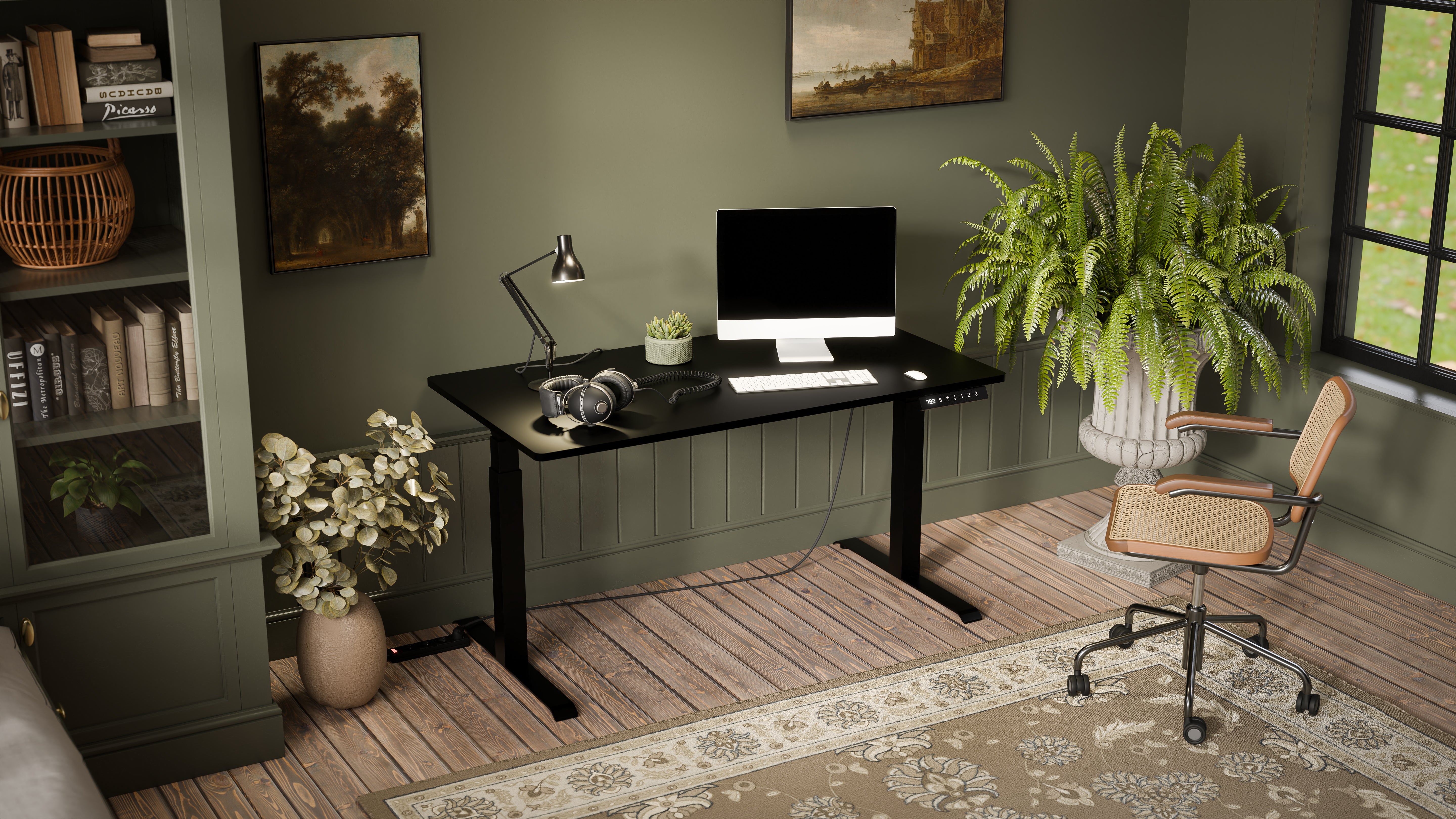 Bureau réglable avec pied en métal Cocoon